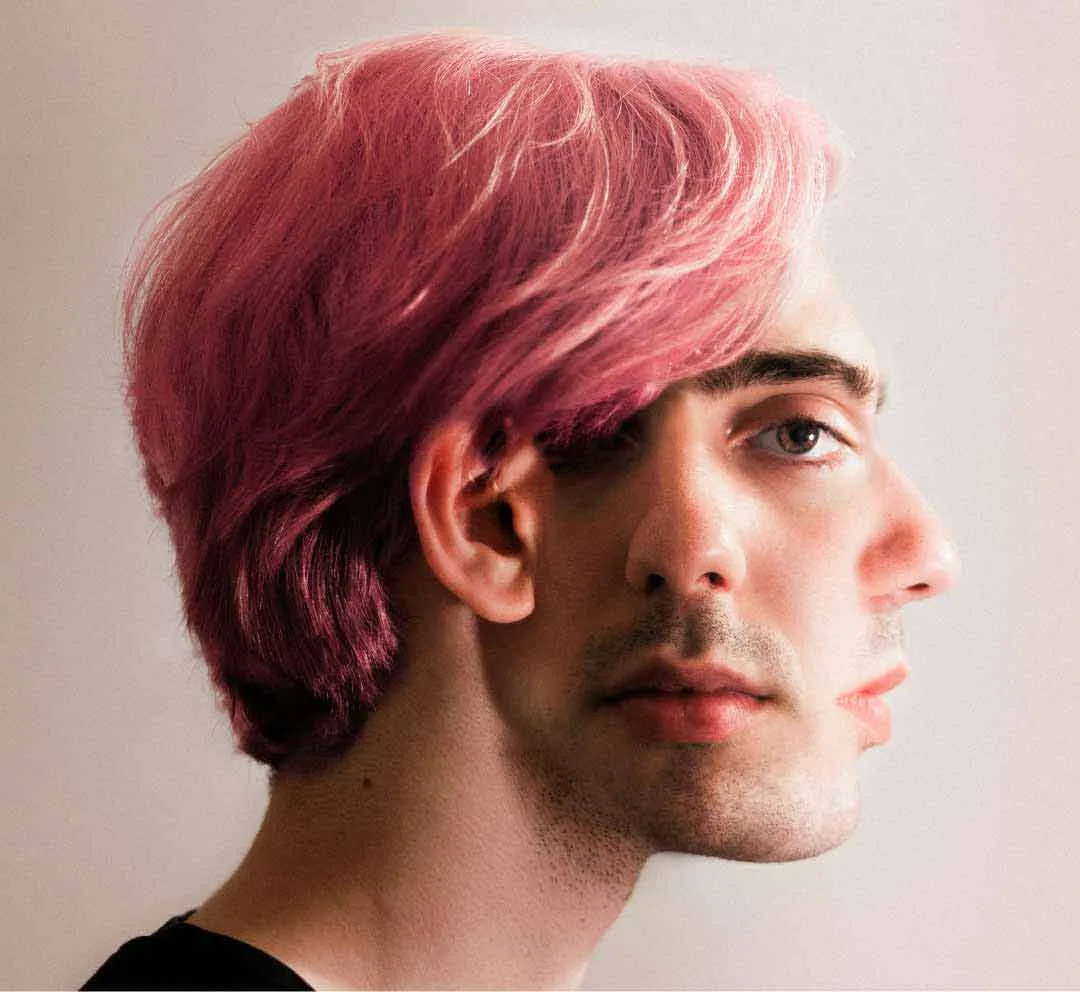 Man portrait with two perspectives Man portrait with two perspectives